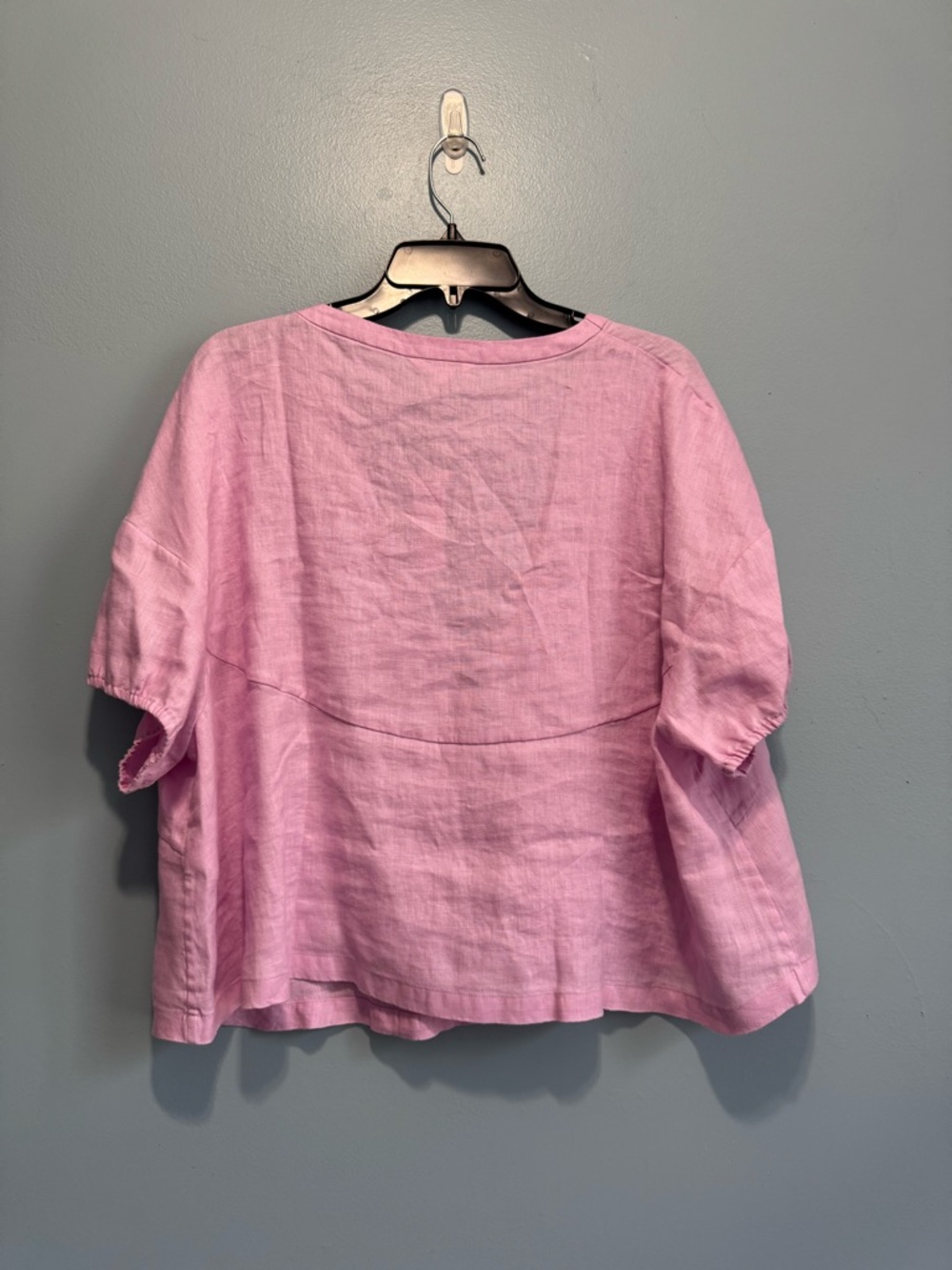 Banana Republic Linen Crop Top in Light Pink - Women's Short Sleeve Blouse  XL - Picture 6 of 6